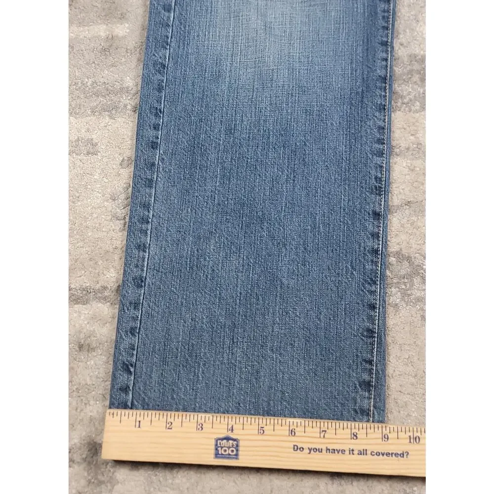 Hugo Boss TEXAS Men's Straight Baggy Fit Blue Denim Logo Jeans Sz 37x29